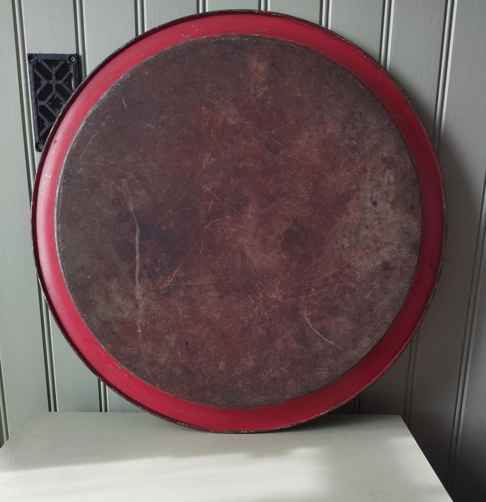 Very large Napoleon III tray in painted tin