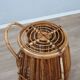 1960s Italian mid-century modern rattan barrel bar cart