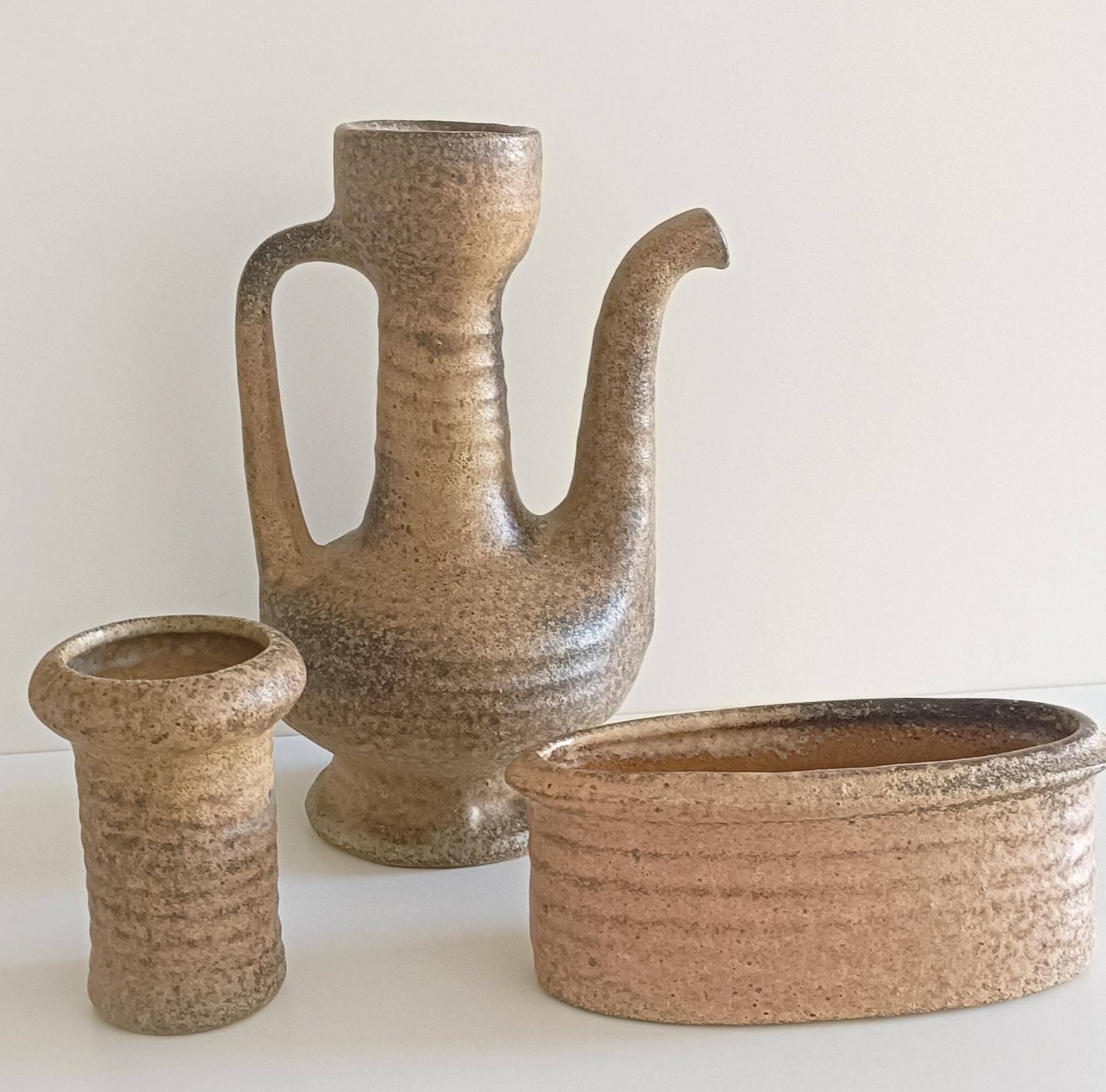 Wabi-Sabi Ceramics Set by Marius Van Woerden, Vest Keramiek, 1960s