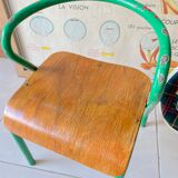 Vintage child school chair Jacques Hitier