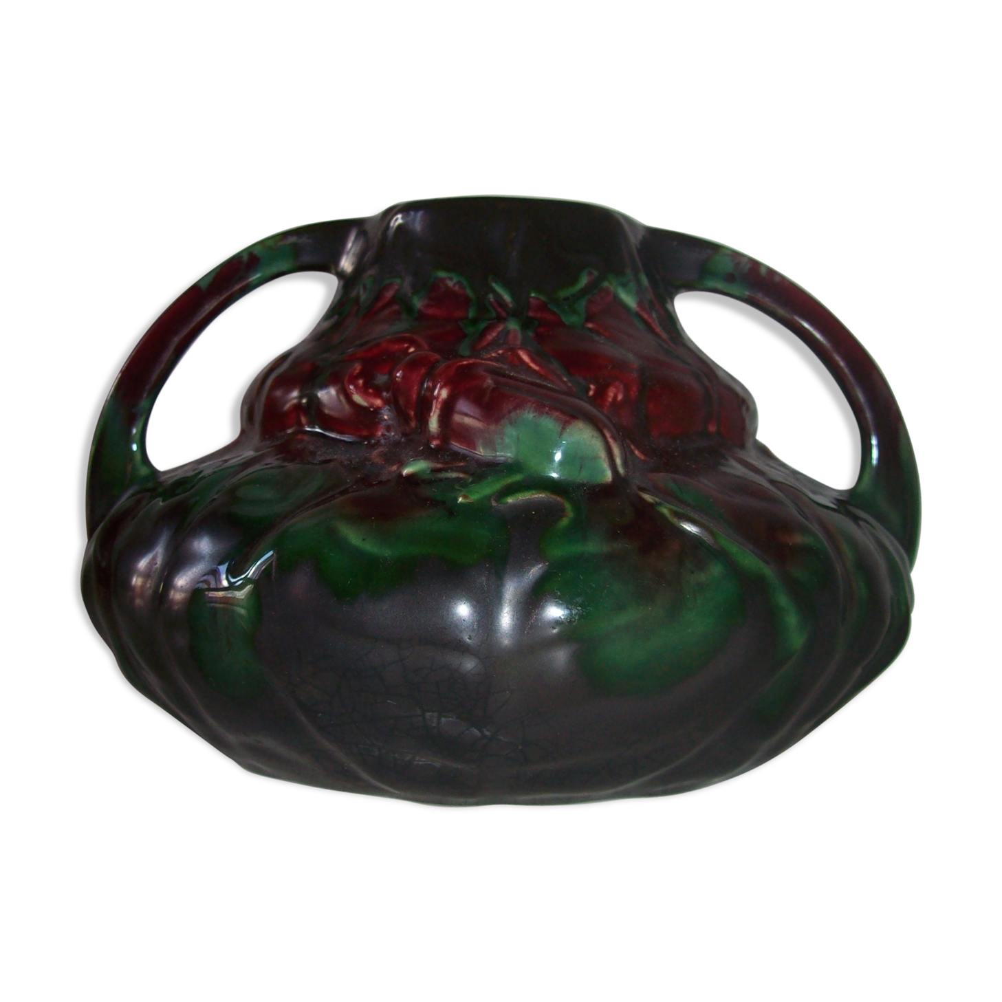 Art Nouveau vase has decoration of beetles