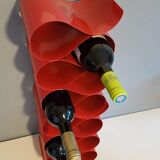 Pair of red metal bottle holders from the 80s