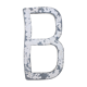 Letter B in galvanized metal