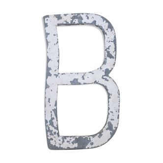 Letter B in galvanized metal