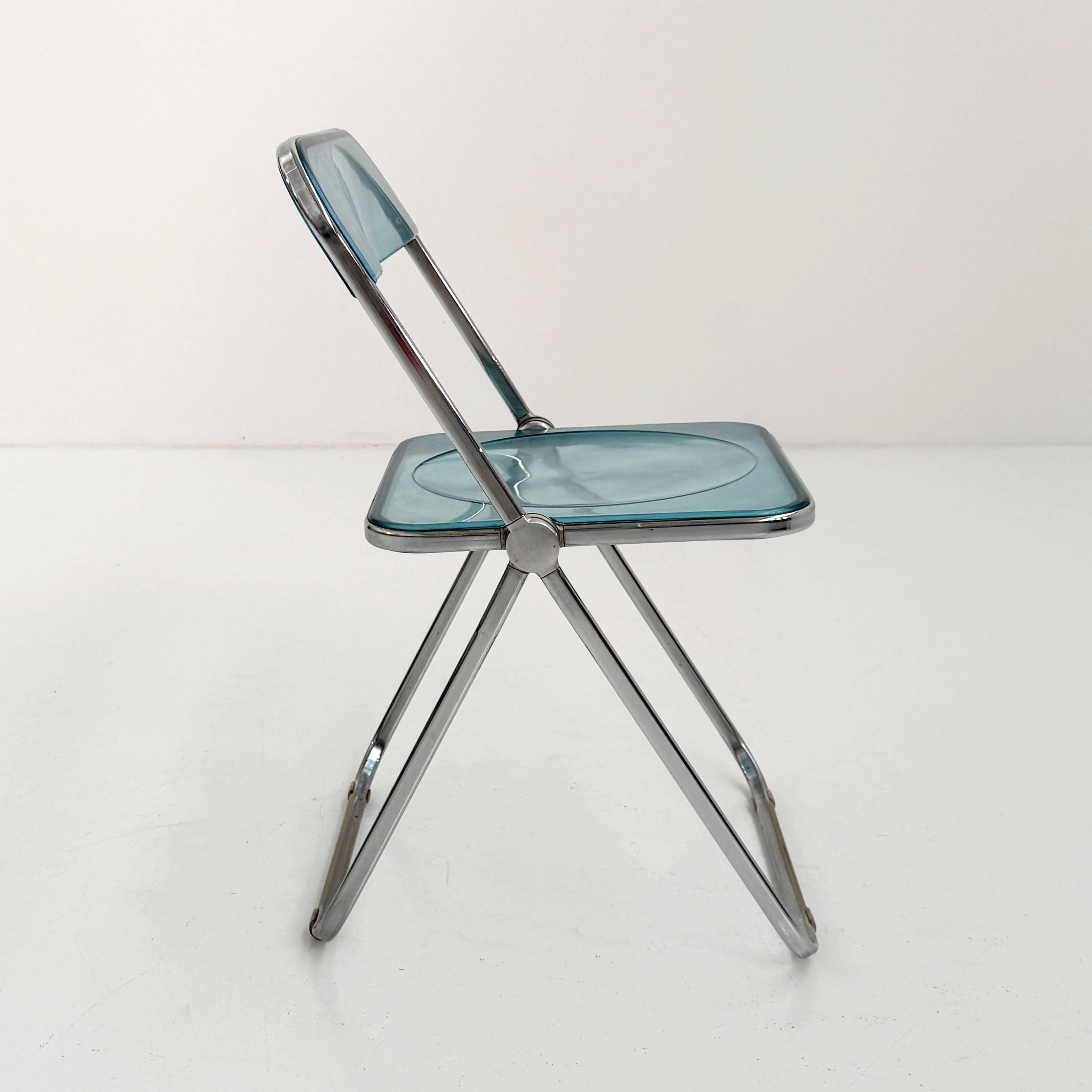 Chaise Plia Bleue par Giancarlo Piretti pour Castelli, 1960