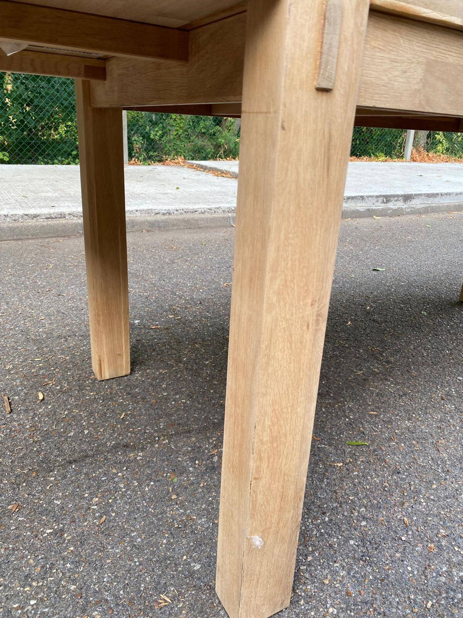 Large extendable Scandinavian dining table in stripped solid oak 160-240.