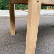 Large extendable Scandinavian dining table in stripped solid oak 160-240.