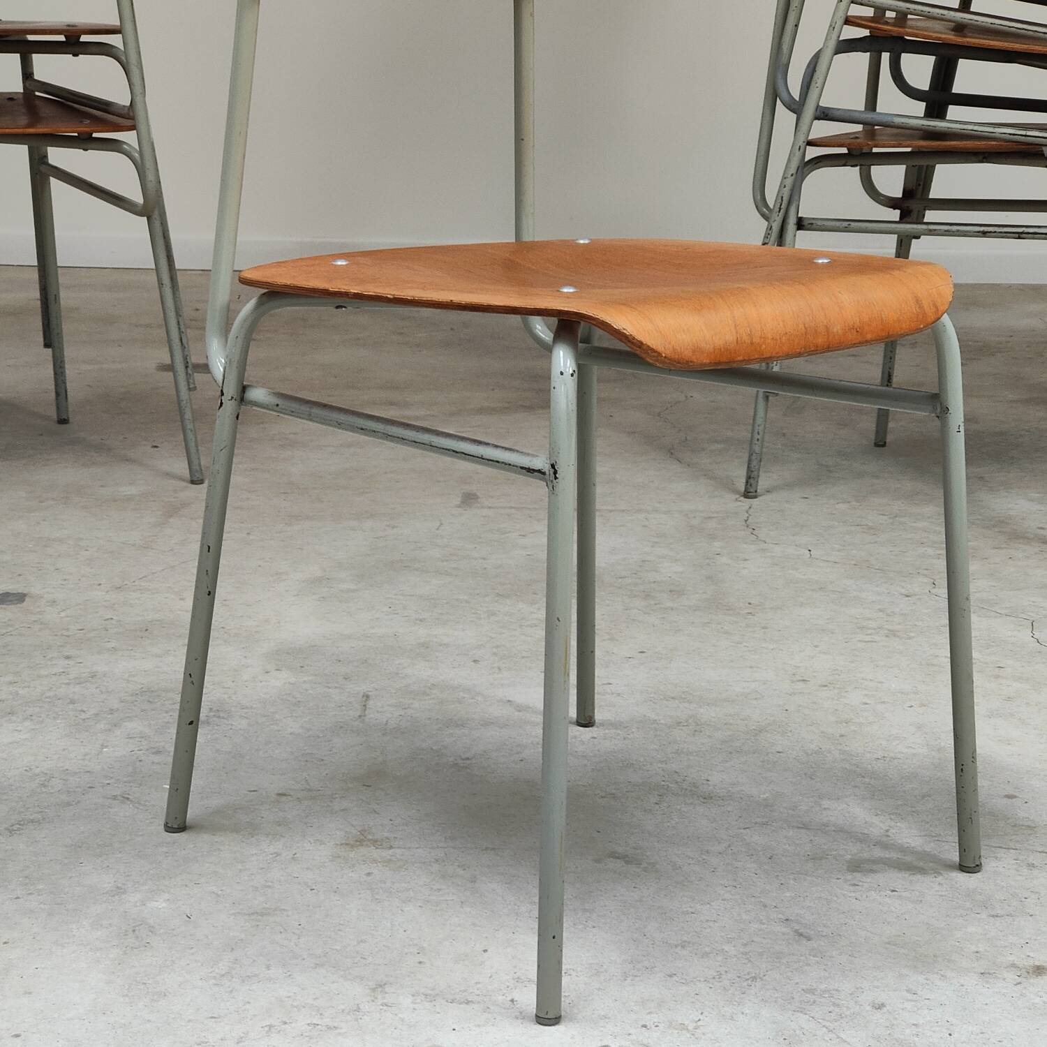 Lot of 24 chairs school chairs industrial style ex Czechoslovakia 1950