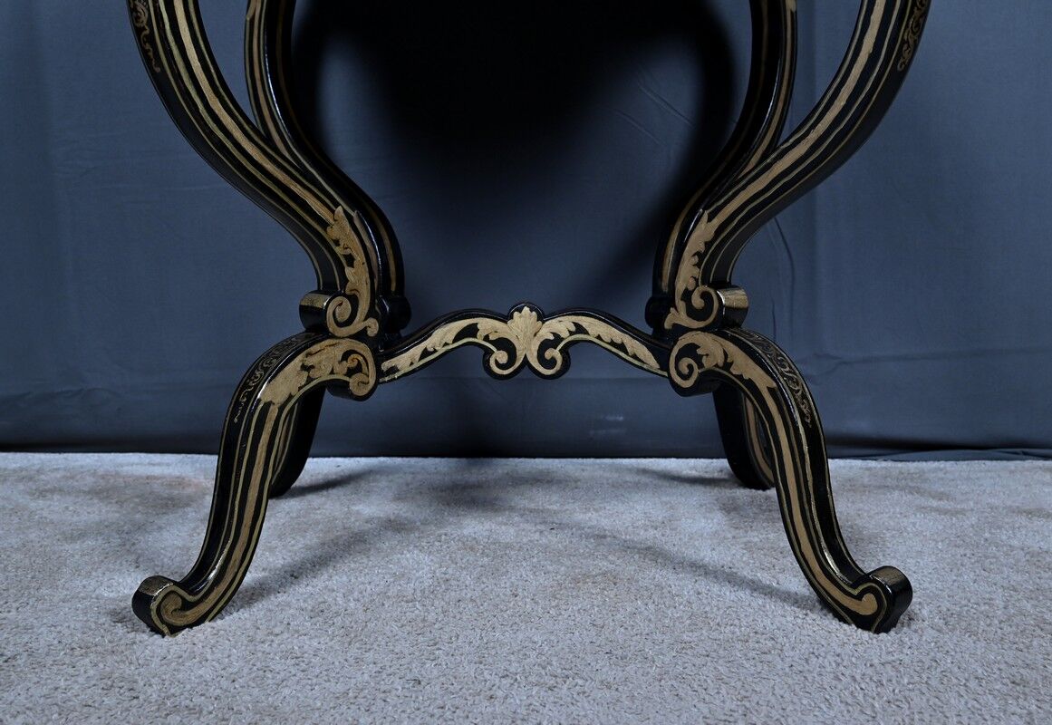 Painted wooden work table, Napoleon III period – mid 19th century