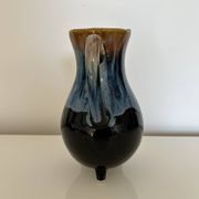 Flamed blue tripod jug