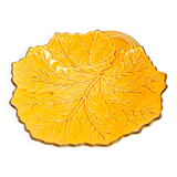 Yellow leaf plate and gilding in slip from Poet Laval