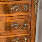 Small chest of drawers in curved wooden marquetry 5 drawers