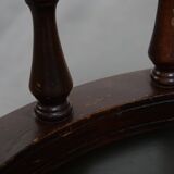 Dark Green Cowhide Leather Swivel and Tilt Chesterfield Office Chair