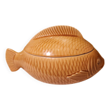 Soupière à bouillabaisse poisson Sarreguemines France céramique jaune