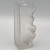 Vase in thick glass with frosted effect stamped by claus josef riedel