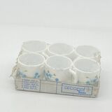 Service of 6 coffee cups, arcopal france, forget-me-nots, veronica,