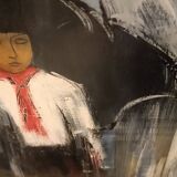 Oil painting on canvas, signed MB (Monique Barnier), 1985s