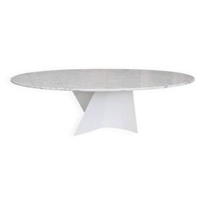 Table elliptique en marbre - carrare
