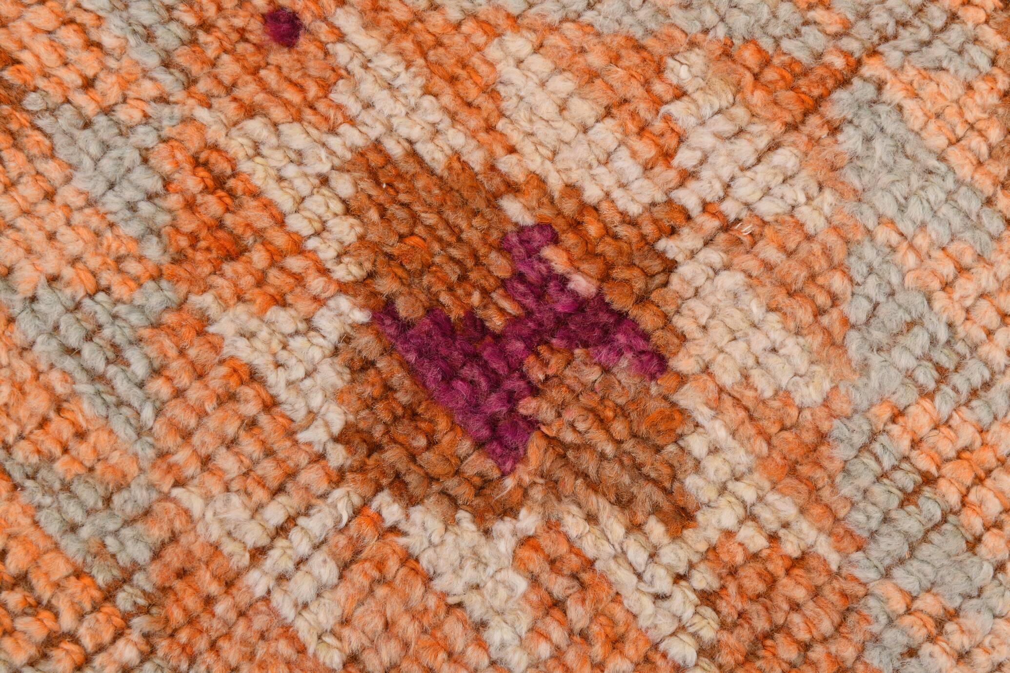 Brunt Orange Turkish Vintage Runner Rug, 85x388Cm