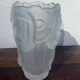 Art Deco Flower Vase (circa 1930) stylized flower motifs thick opaque glass