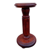 Colonne porte-plante bois massif vernis, rustique chic