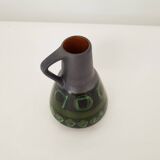 Ceramic vase decoration geometric shapes green / black