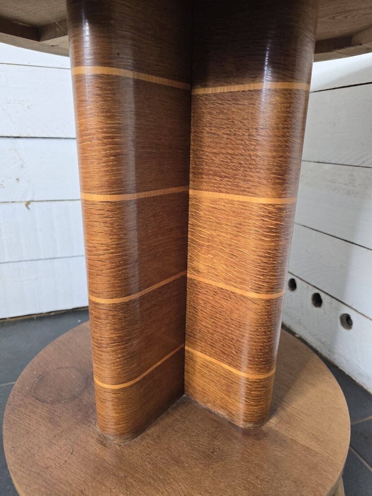 vintage marquetry pedestal table