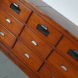 large vintage french oak haberdashery cabinet or shop counter, 1950s