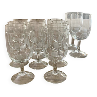 Lot de 11 verre vintage