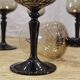 11 vintage black foot smoked twisted water glasses
