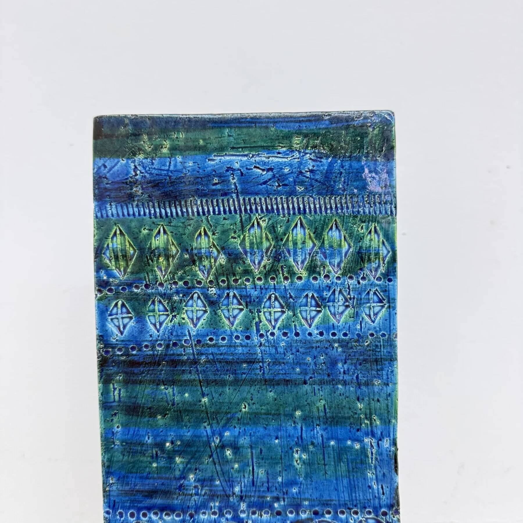 XL Bitossi ceramic vase in Rimini blue 727/30, Aldo Londi design, Italy