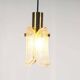 Petite brass and bubble glass pendant chandelier by Glashutte Limburg
