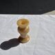 Small vintage candle holder in yellow onyx, H10 D5.5.