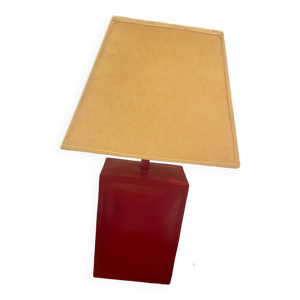 Lampe de table en cuir - rouge