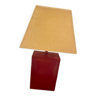 Red leather table lamp