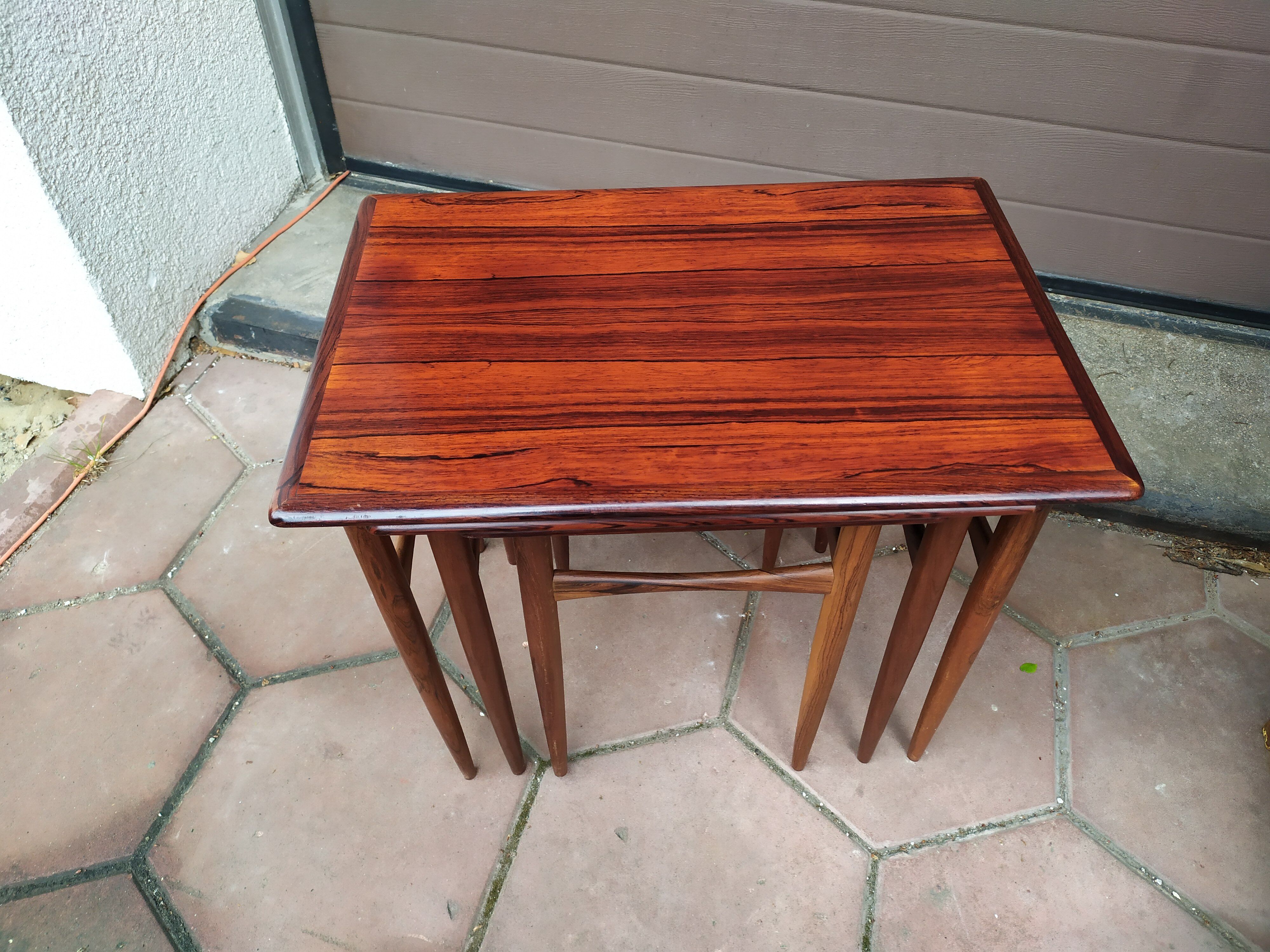 Nesting tables in rosewood, mid-1960s Denmark