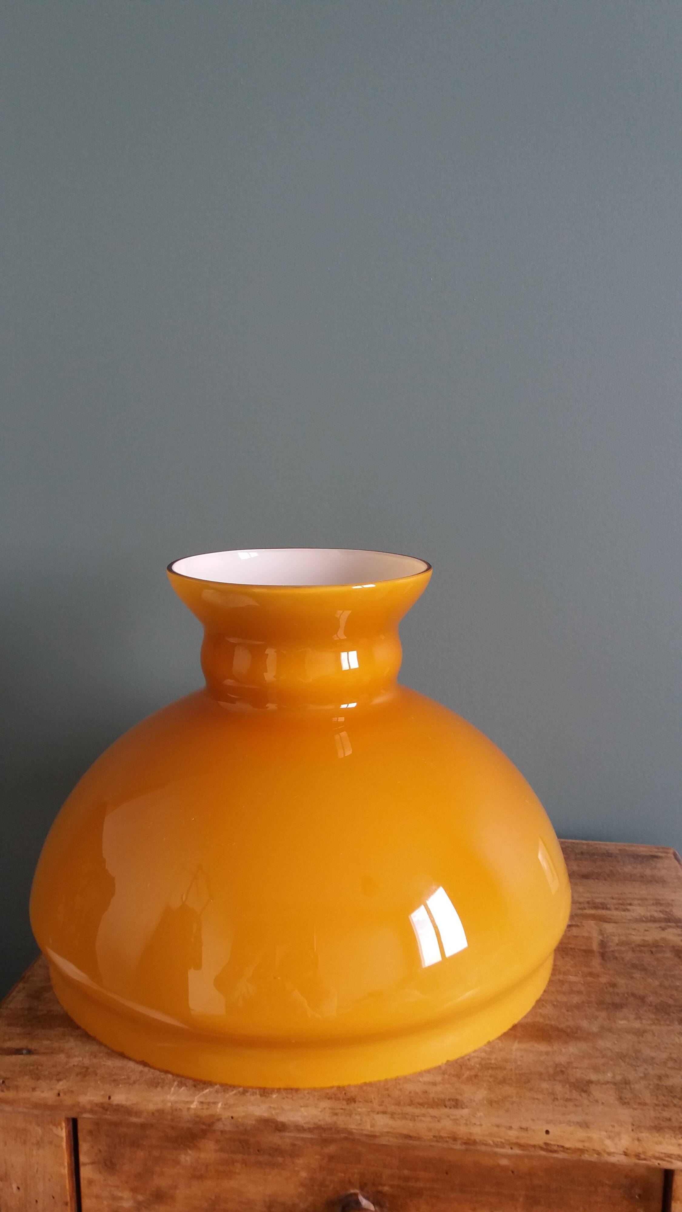 Caramel ochre opaline glass globe lampshade