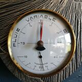 Clock vintage formica wall clock silent barometer "Manufrance"