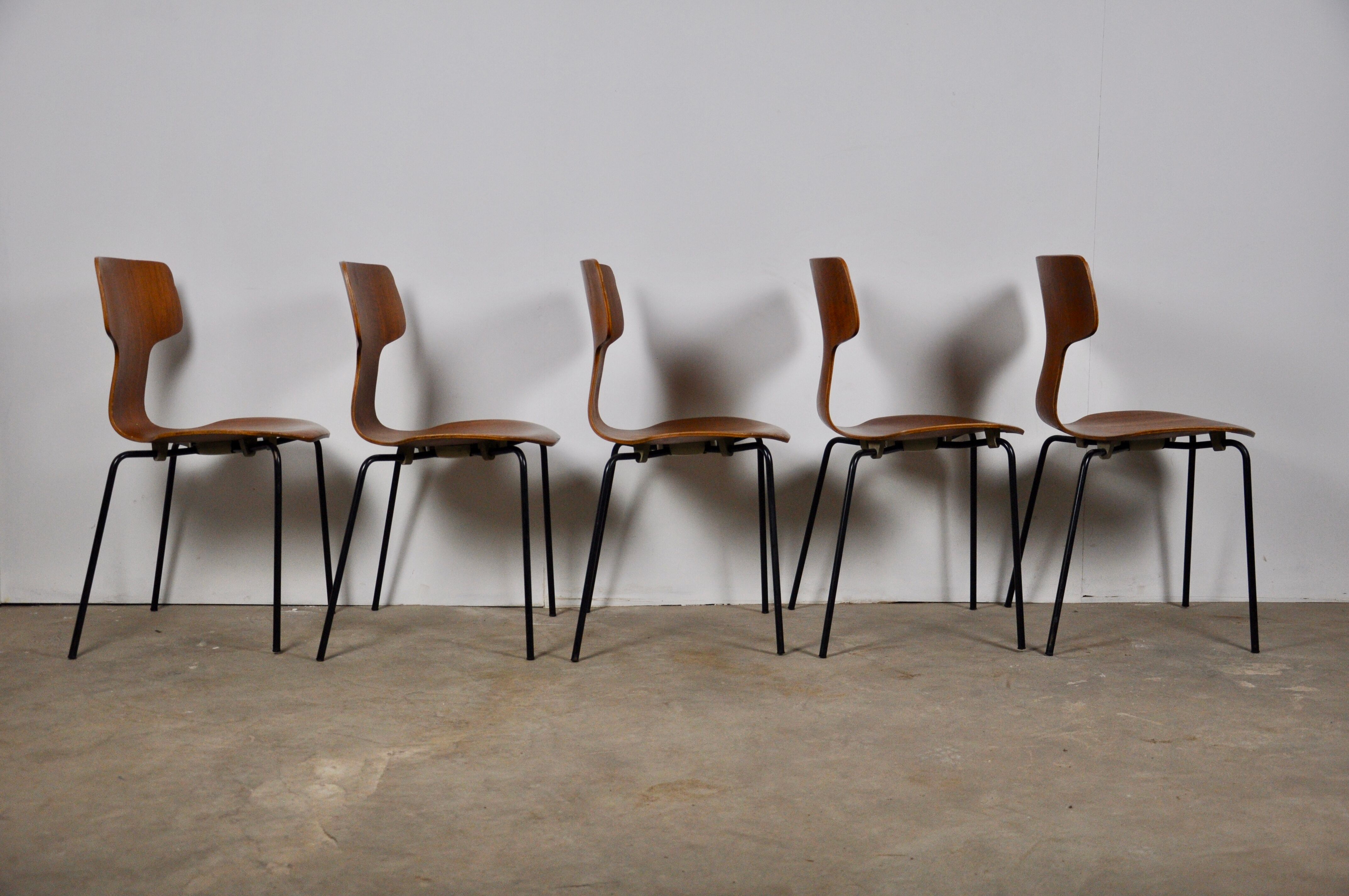 Chaises Hammer par Arne Jacobsen pour Fritz Hansen, 1960