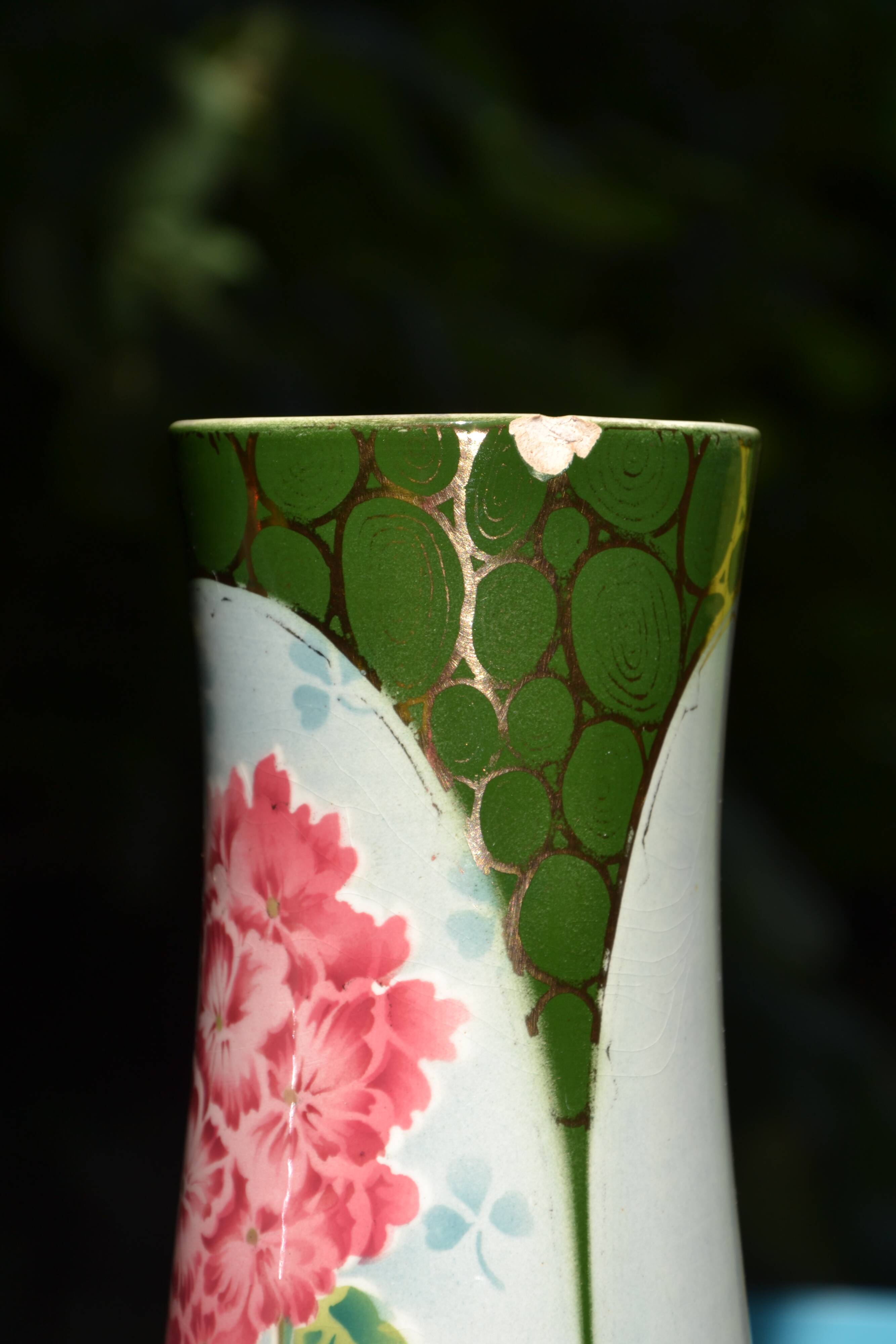 2 flowered vases St Amand early 20th century