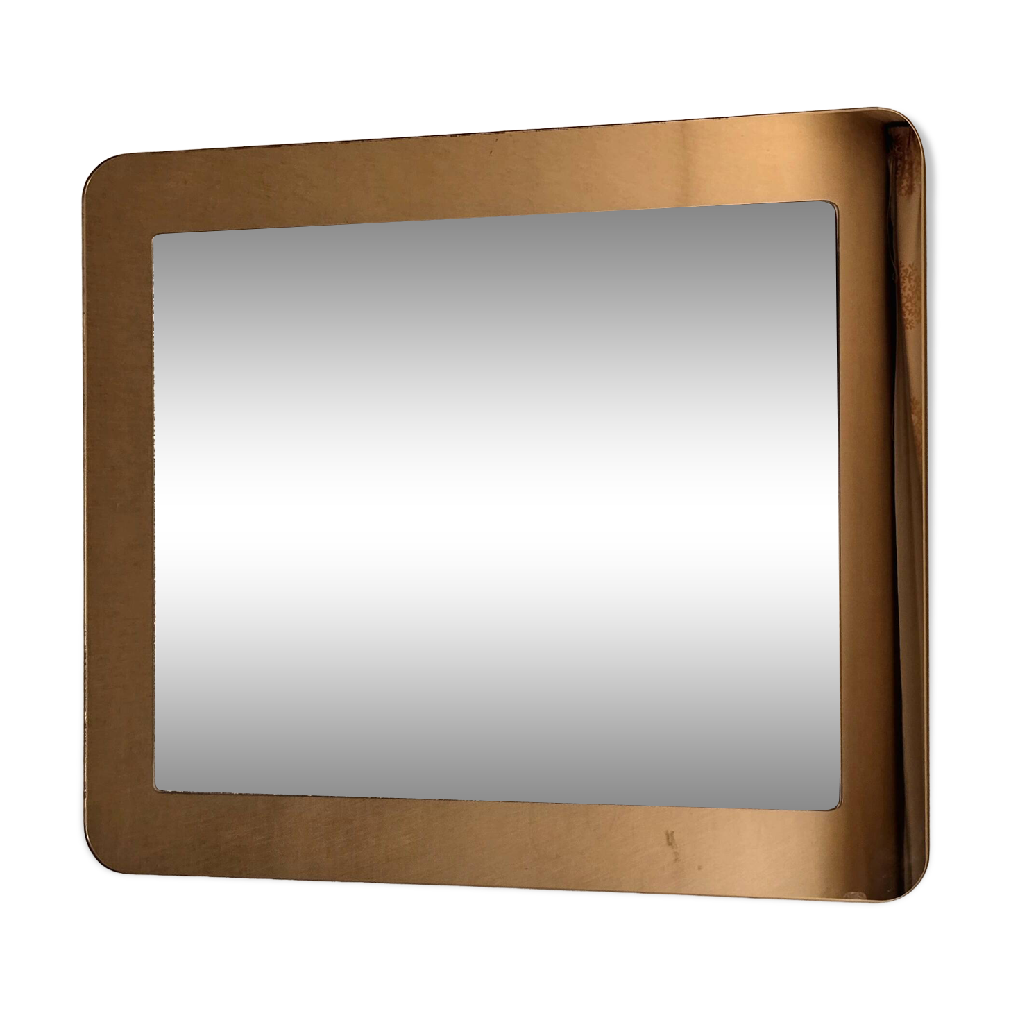 Italian mirror in bronze mirror glass, circa 1970 – attributed to Fontana Arte.