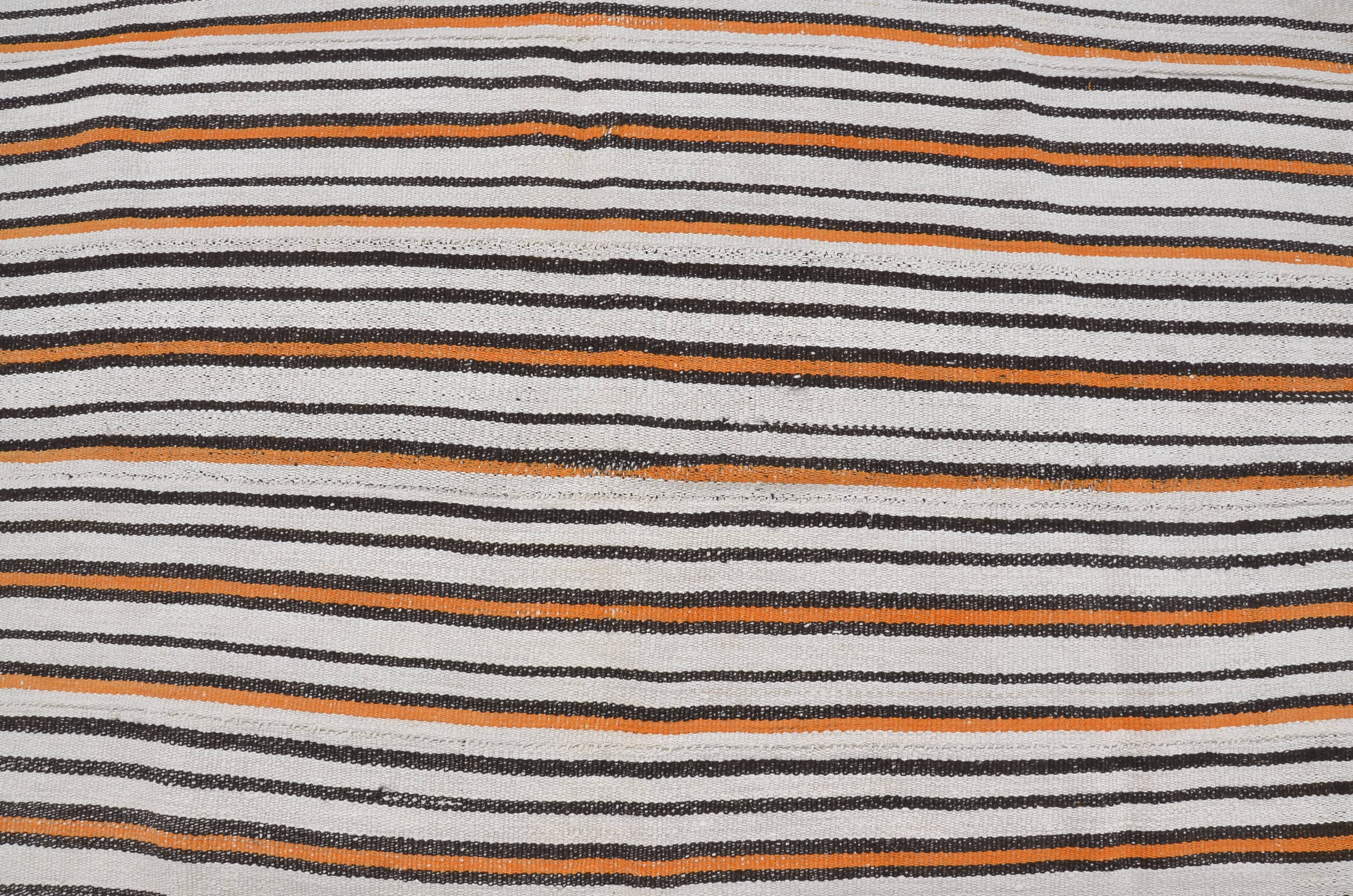Oushak Vintage Stripe Hemp Rug sku 3683
