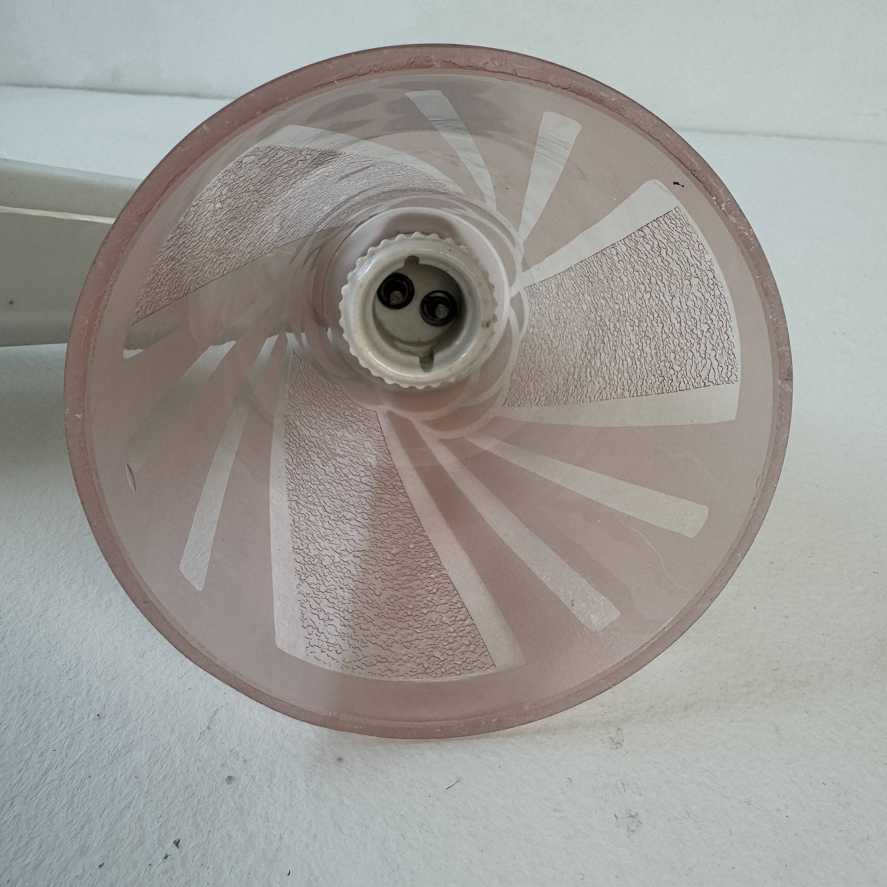 Vintage Art Deco pink glass wall light