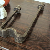 Brutalist wrought iron candle holder beaten