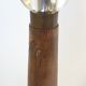 Art deco floor lamp in oak and glass