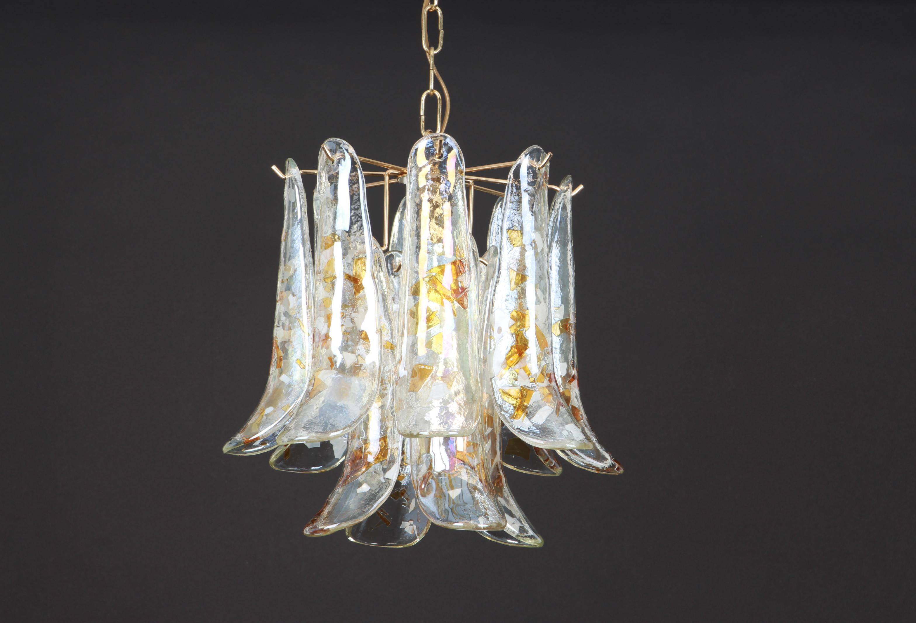 Murano glass chandelier designed by Carlo Nason for Mazzega, 1970s.