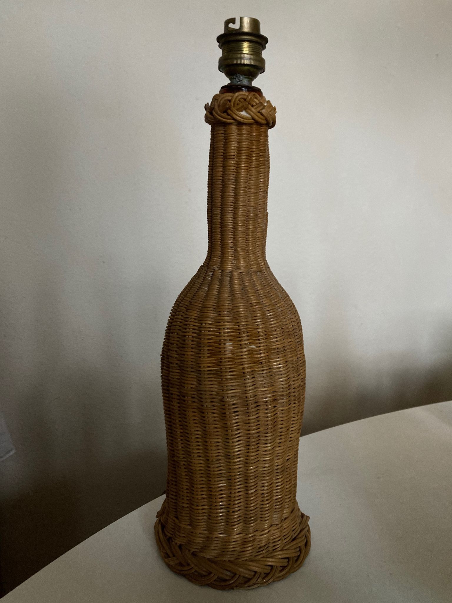 Product Popup Noel 22 Lamp foot bottle and wicker braided 1950 Marseille