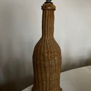 Product Popup Noel 22 Lamp foot bottle and wicker braided 1950 Marseille