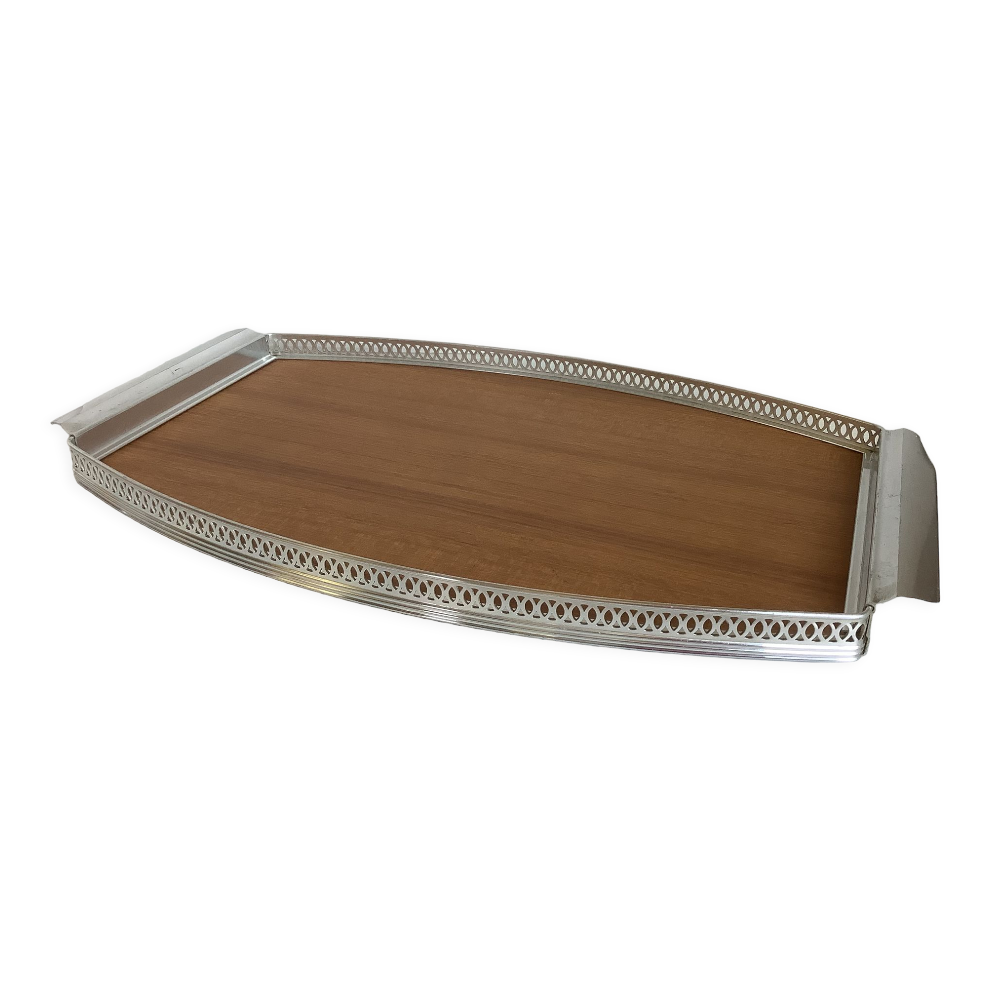 Openwork metal formica tray