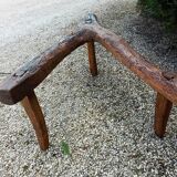Brutalist wooden bench